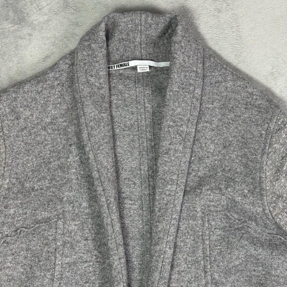 Just Female Monaco Gray Lambswool Blend Open Jacket - Picture 4 of 6